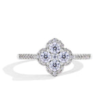 BAGUE TRÈFLE | OR BLANC