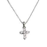 COLLIER PENDENTIF PETITE CROIX GRANDES ZIRCONES | ARGENT