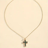 PENDENTIF COLLIER ÉMERAUDE CROIX | OR