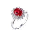 Classic Ruby Halo Ring