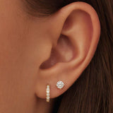 BOUCLES D'OREILLES ENSEMBLE PIERRE | OR