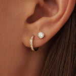 BOUCLES D'OREILLES ENSEMBLE PIERRE | OR