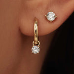 BOUCLES D'OREILLES ENSEMBLE LUNE PIERRE | OR