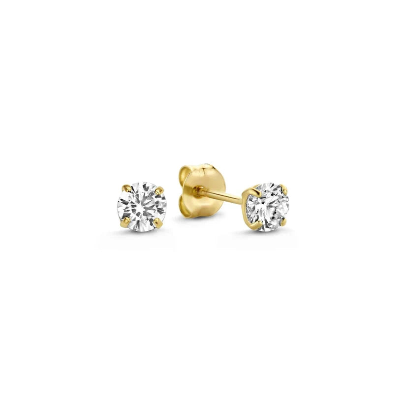 BOUCLES D'OREILLES ENSEMBLE LUNE PIERRE | OR BLANC