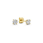 BOUCLES D'OREILLES ENSEMBLE LUNE PIERRE | OR