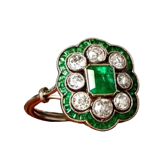 BAGUE EXCLUSIF VINTAGE ÉMERAUDE