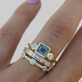 CONJUNTO DE ANILLOS OCÉANO VINTAGE CRISTAL