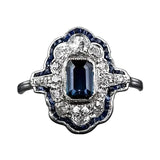 BAGUE VINTAGE BLEU CRISTAL | ARGENT
