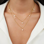 COLLIER PERLE GOUTTE SUPERPOSÉ