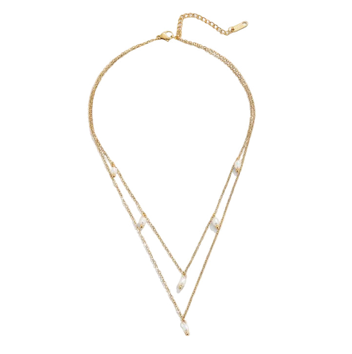 COLLIER PERLE GOUTTE SUPERPOSÉ