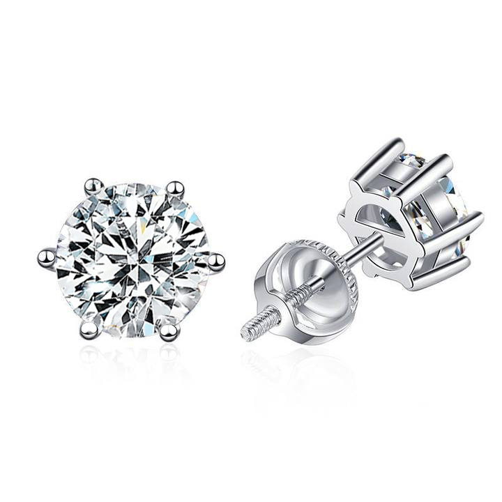 BOUCLES D'OREILLES MOISSANITE | OR BLANC