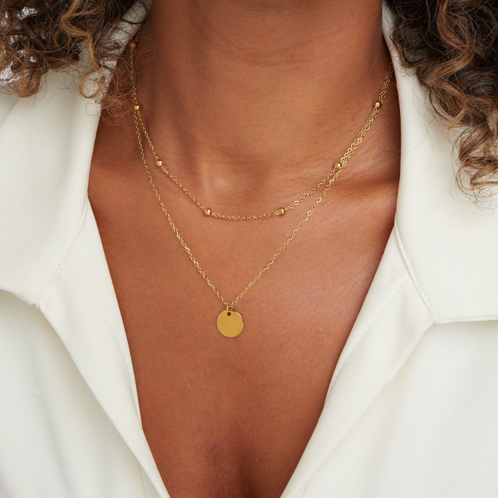 COLLIER SUPERPOSÉ DISQUE