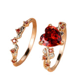 Redvine Heart Accent Ring Set
