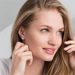 BOUCLES D'OREILLES MOISSANITE | OR BLANC