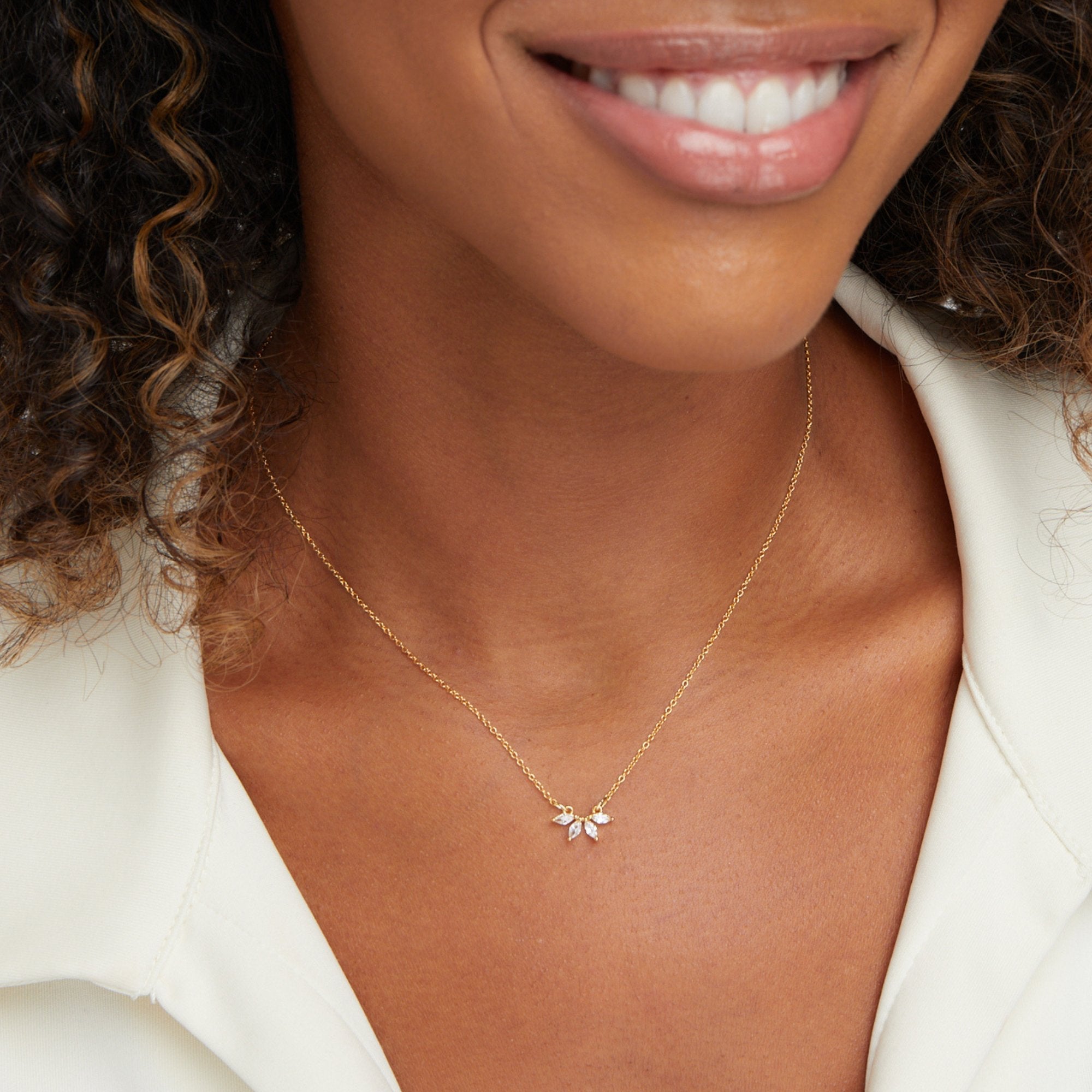 COLLIER CRISTAL FEUILLE