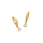 CRÉOLES PAVÉ PENDENTIF GOUTTE ZIRCONE | OR